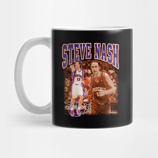 Steve Nash Basketball Legend Signature Vintage Graphic Retro Bootleg Style by Koch Sean